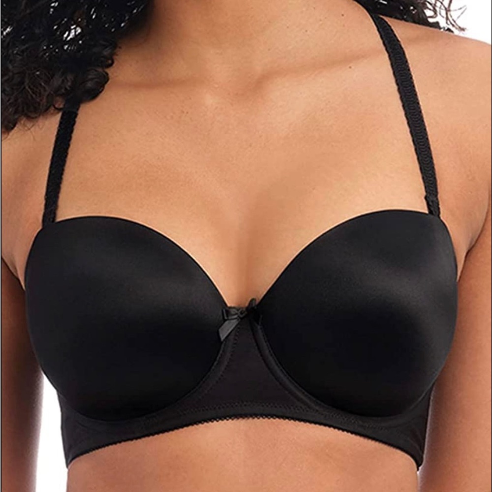 Freya Deco 28E Black Strapless Convertible Moulded Cup Bra